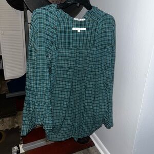 Green, black, gold flannel Perry Ellis